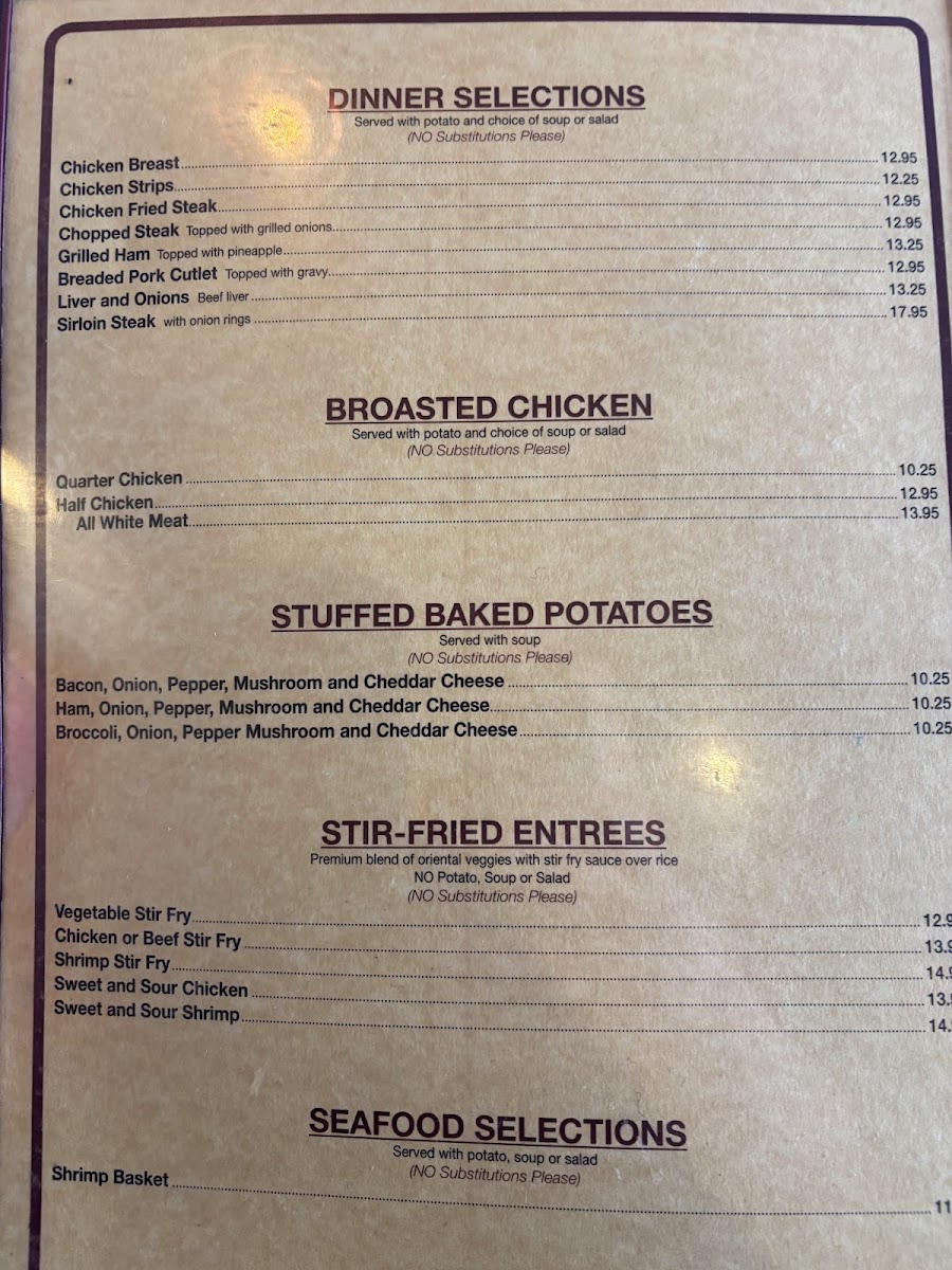 Creston Family Restaurant Menu - Image 1